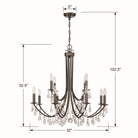 Crystorama - 8829-VZ-CL-MWP - 12 Light Chandelier - Bridgehampton - Vibrant Bronze