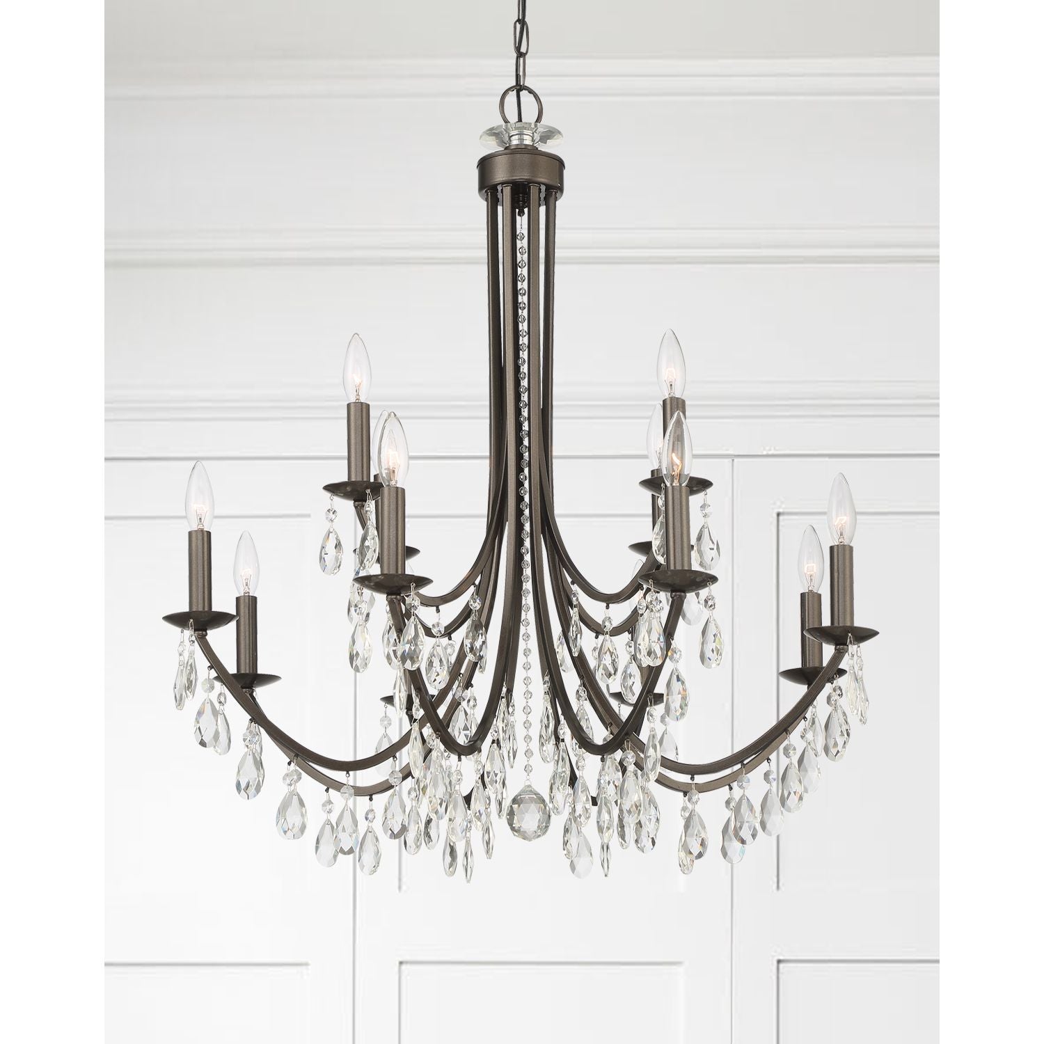 Crystorama - 8829-VZ-CL-MWP - 12 Light Chandelier - Bridgehampton - Vibrant Bronze