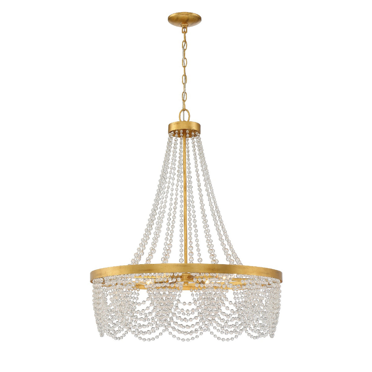 Crystorama - FIO-A9104-GA-CL - Quatre lumières Suspendu - Fiona - Or antique