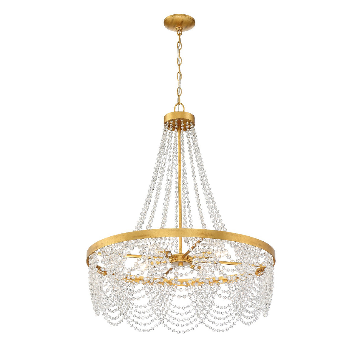 Crystorama - FIO-A9104-GA-CL - Quatre lumières Suspendu - Fiona - Or antique