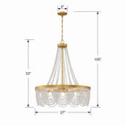 Crystorama - FIO-A9104-GA-CL - Quatre lumières Suspendu - Fiona - Or antique