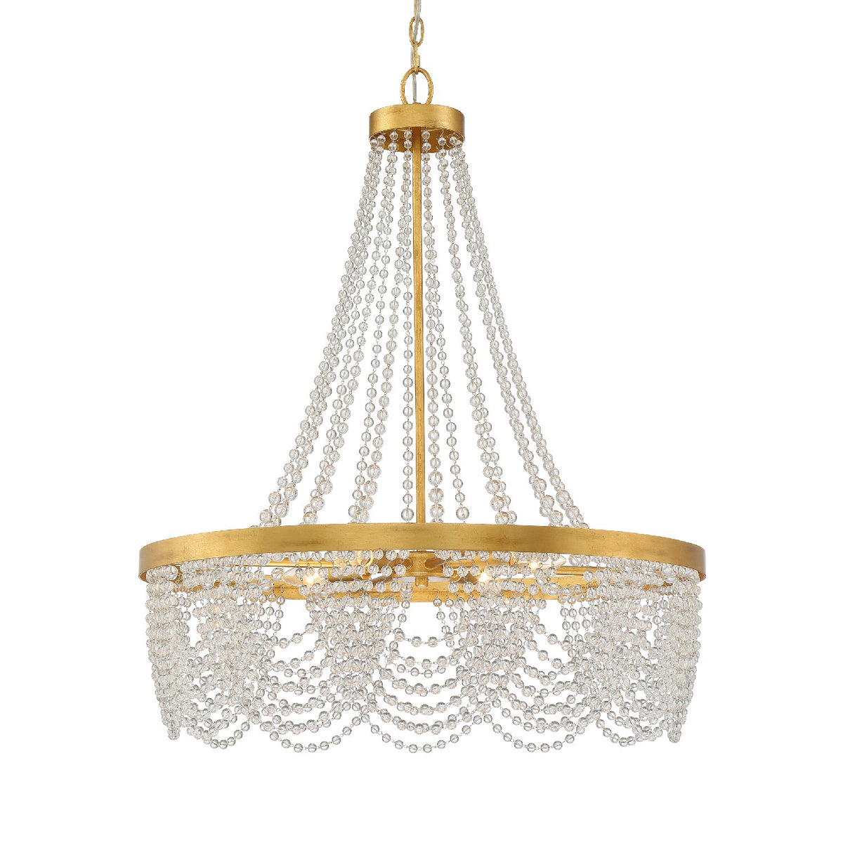 Crystorama - FIO-A9104-GA-CL - Quatre lumières Suspendu - Fiona - Or antique