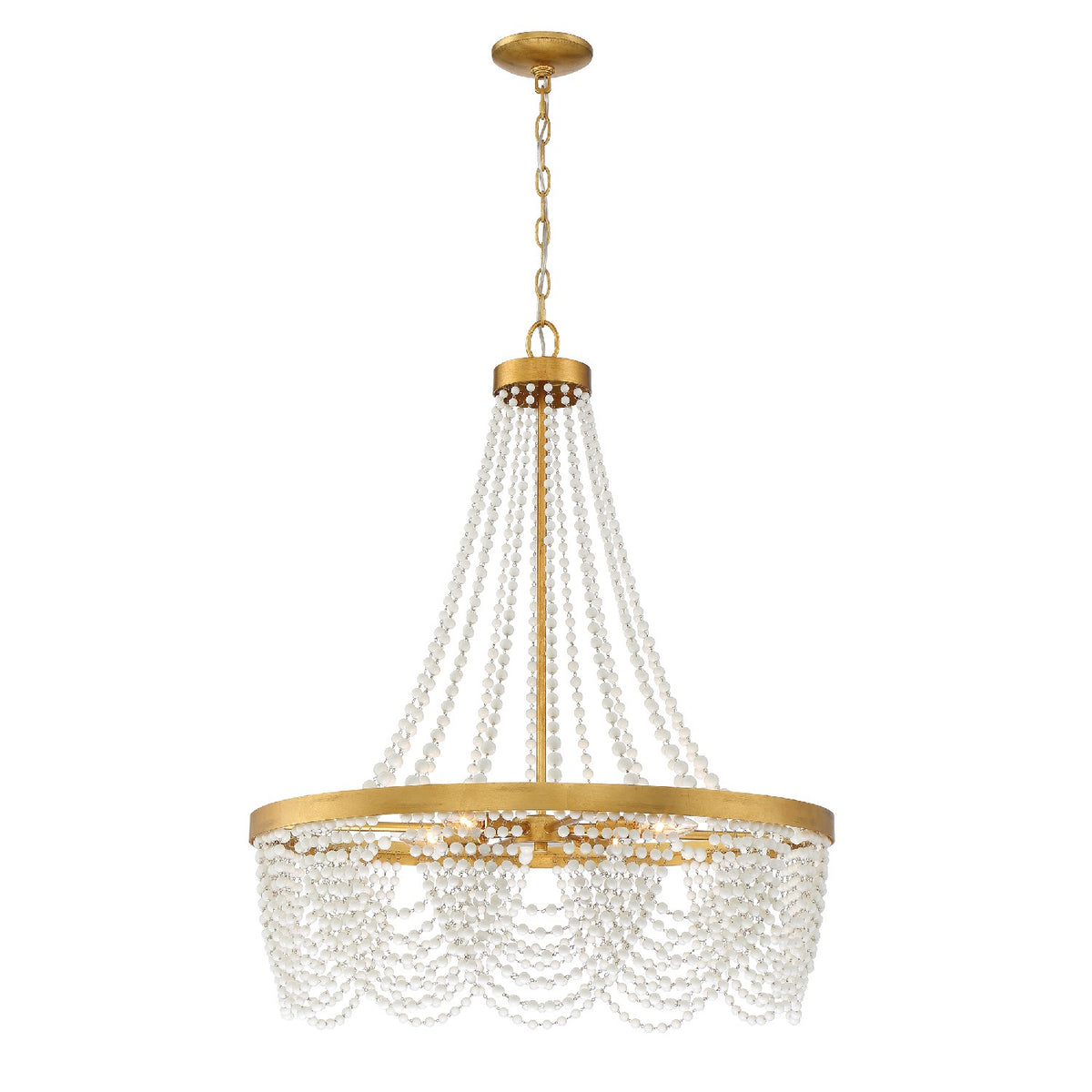 Crystorama - FIO-A9104-GA-WH - Quatre lumières Suspendu - Fiona - Or antique