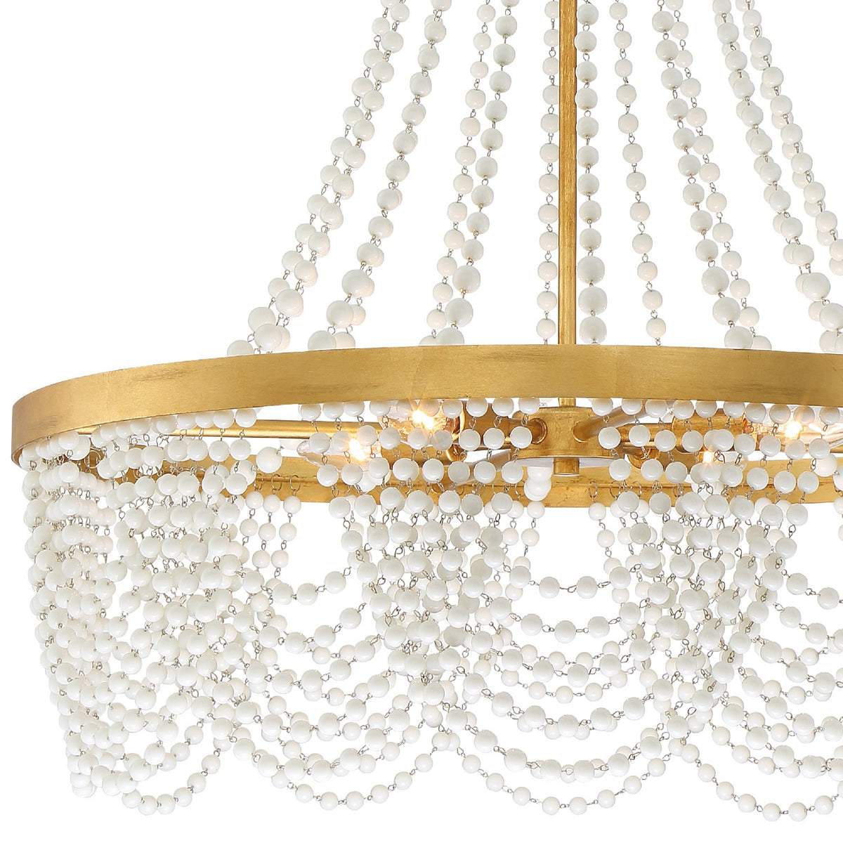 Crystorama - FIO-A9104-GA-WH - Quatre lumières Suspendu - Fiona - Or antique