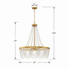Crystorama - FIO-A9104-GA-WH - Quatre lumières Suspendu - Fiona - Or antique