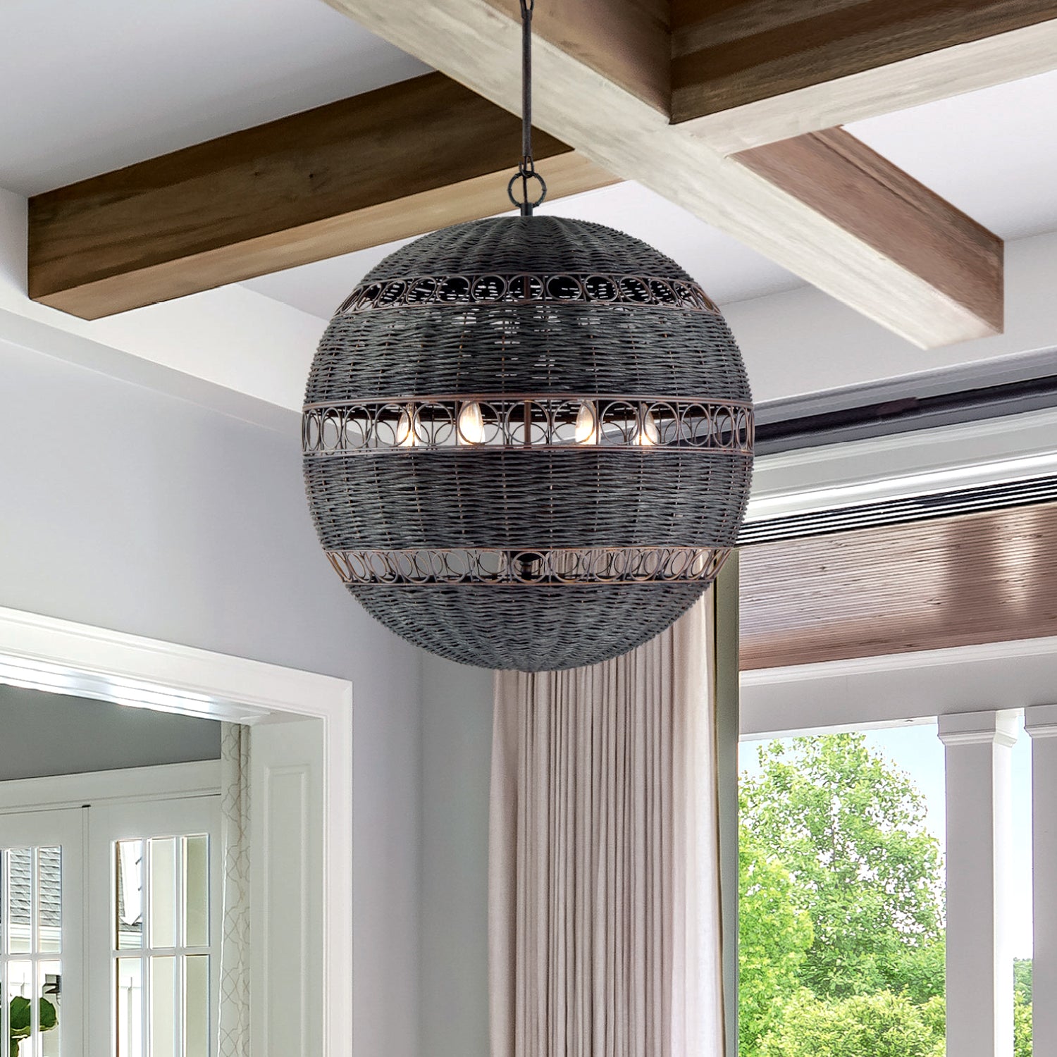 Crystorama - REM-A5036-FB - Six lumières Suspendu - Remy - Bronze forgé