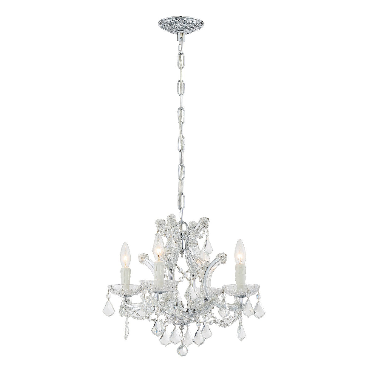 Crystorama - 4474-CH-CL-I - Mini lampe à quatre lumières Suspendu - Maria Theresa - Chrome poli