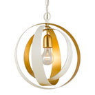Crystorama - 580-MT-GA - Mini lampe Suspendu - Luna - Blanc mat + Or antique