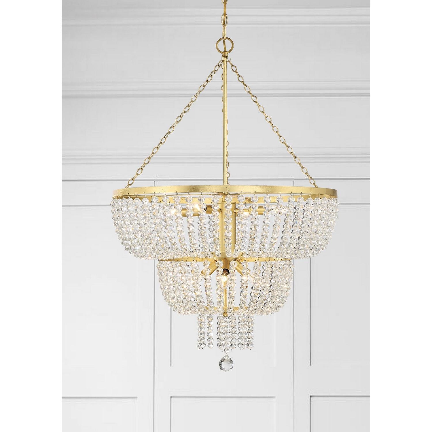 Crystorama - 610-GA - Eight Light Chandelier - Rylee - Antique Gold