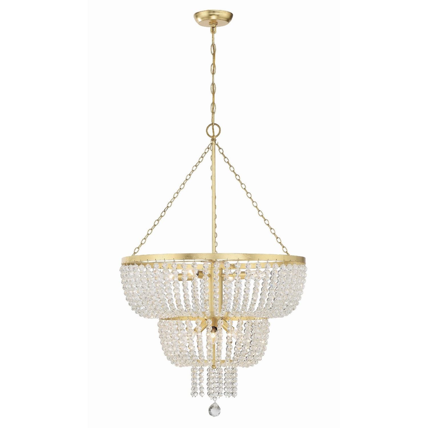 Crystorama - 610-GA - Eight Light Chandelier - Rylee - Antique Gold