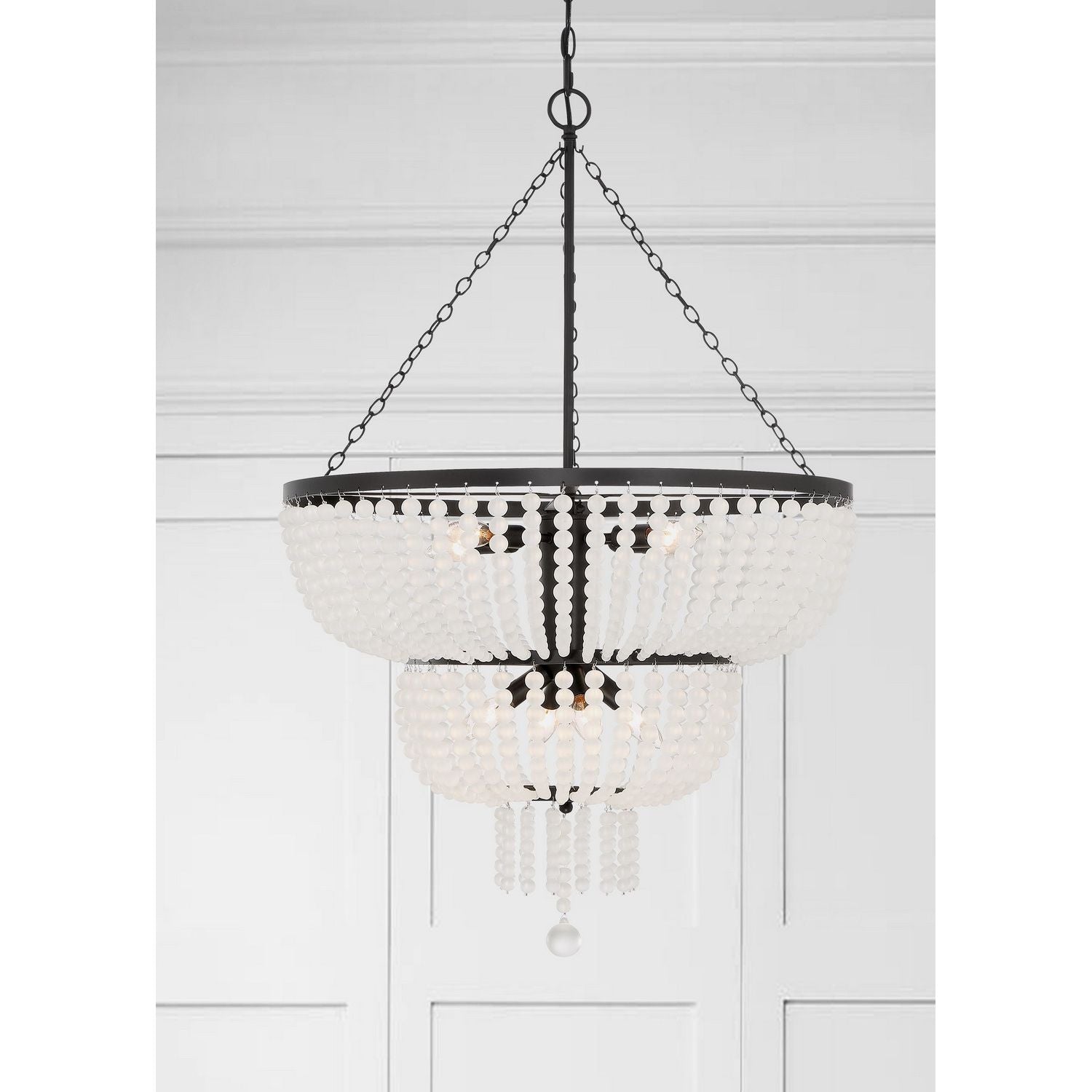 Crystorama - 610-MK - Eight Light Chandelier - Rylee - Matte Black
