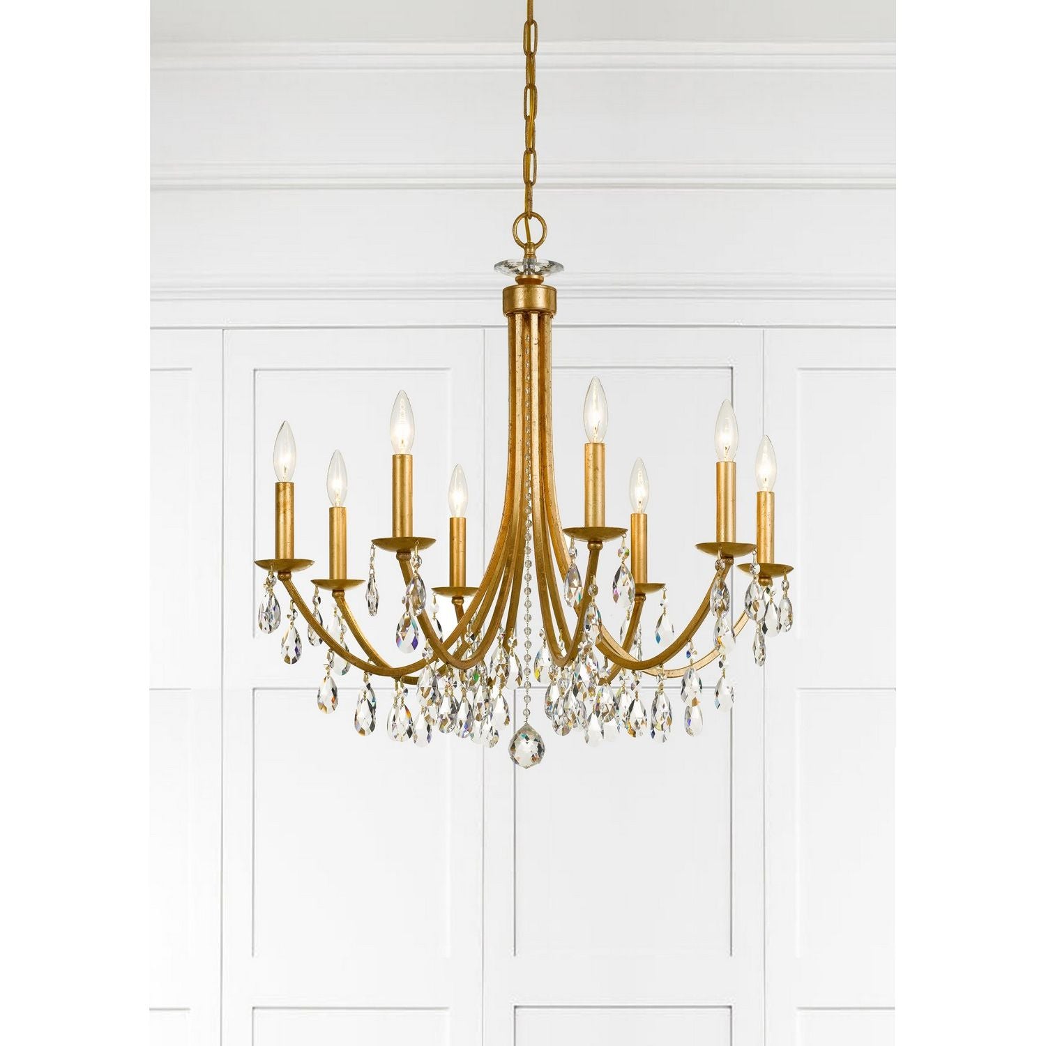 Crystorama - 8828-GA-CL-MWP - Eight Light Chandelier - Bridgehampton - Antique Gold