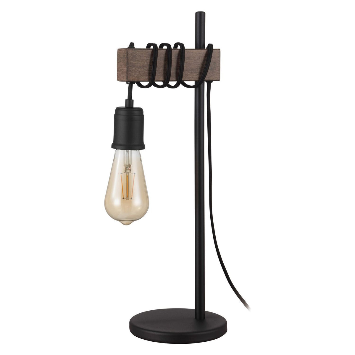 Eglo Canada - 204244A - One Light Table Lamp - Violon - Black & Dark Brown Wood