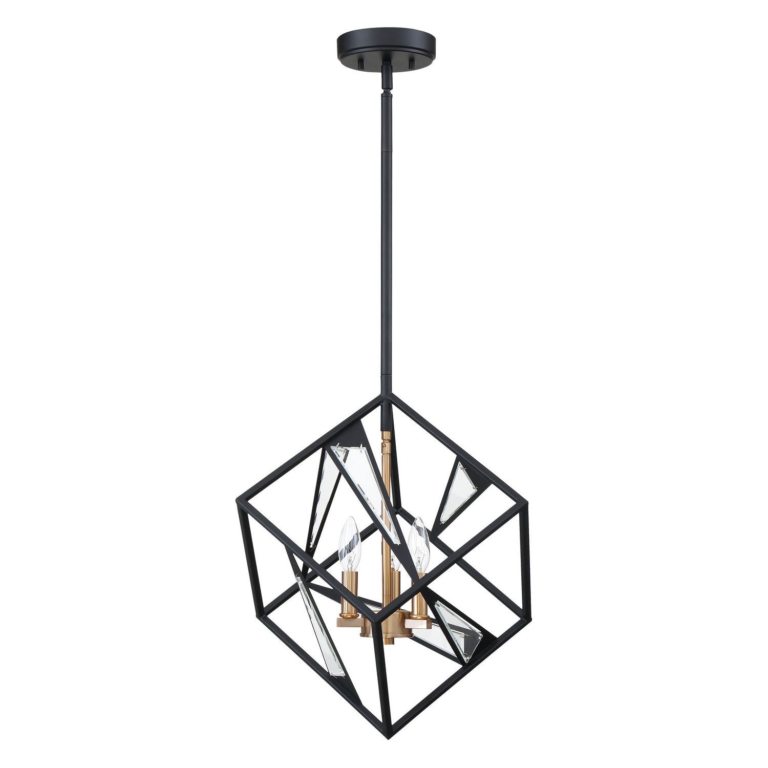 Eglo Canada - 204586A - Four Light Suspension - Corrientes - Matte Black & Brushed Gold