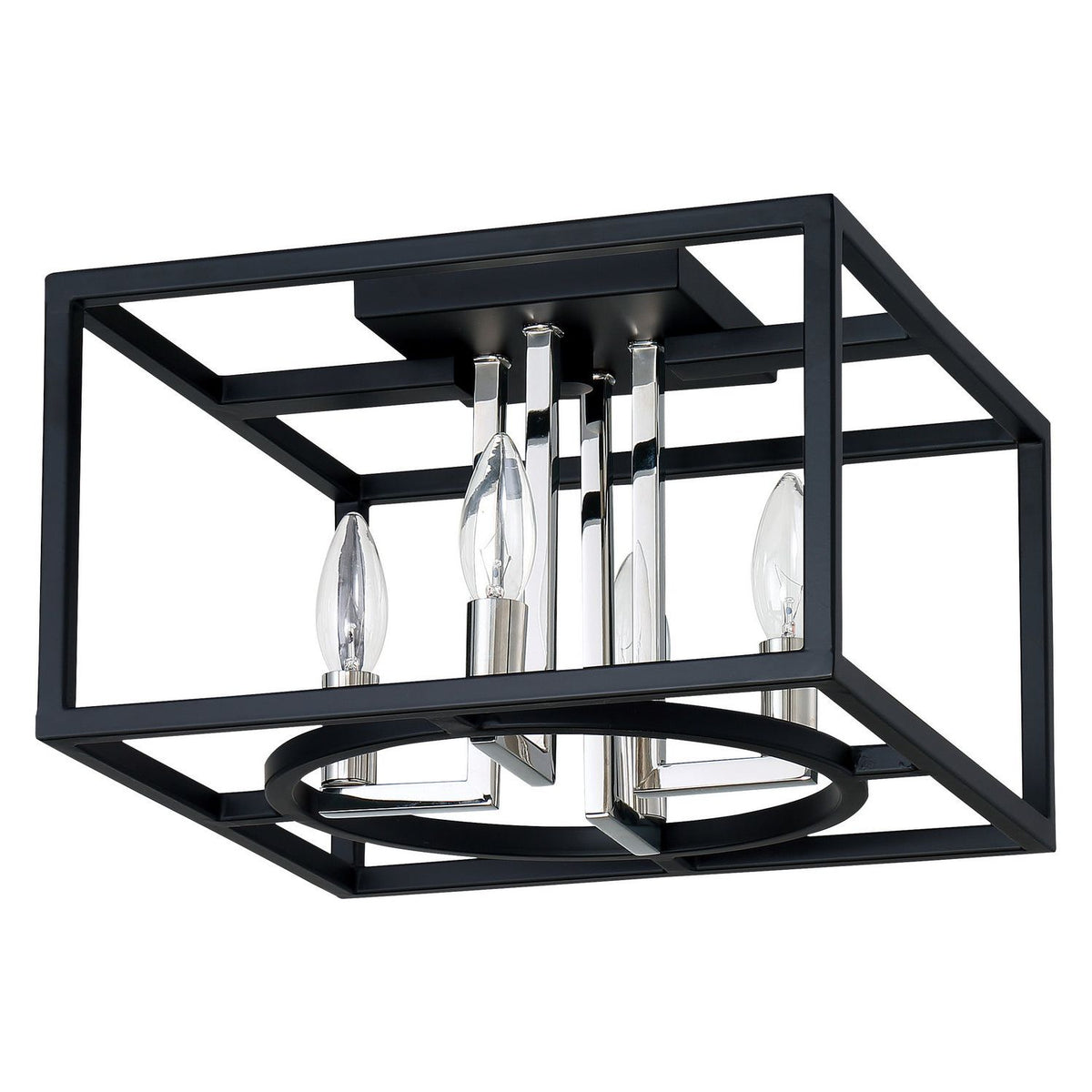 Eglo Canada - 204602A - Four Light Ceiling Mount - Mundazo - Matte Black & Chrome