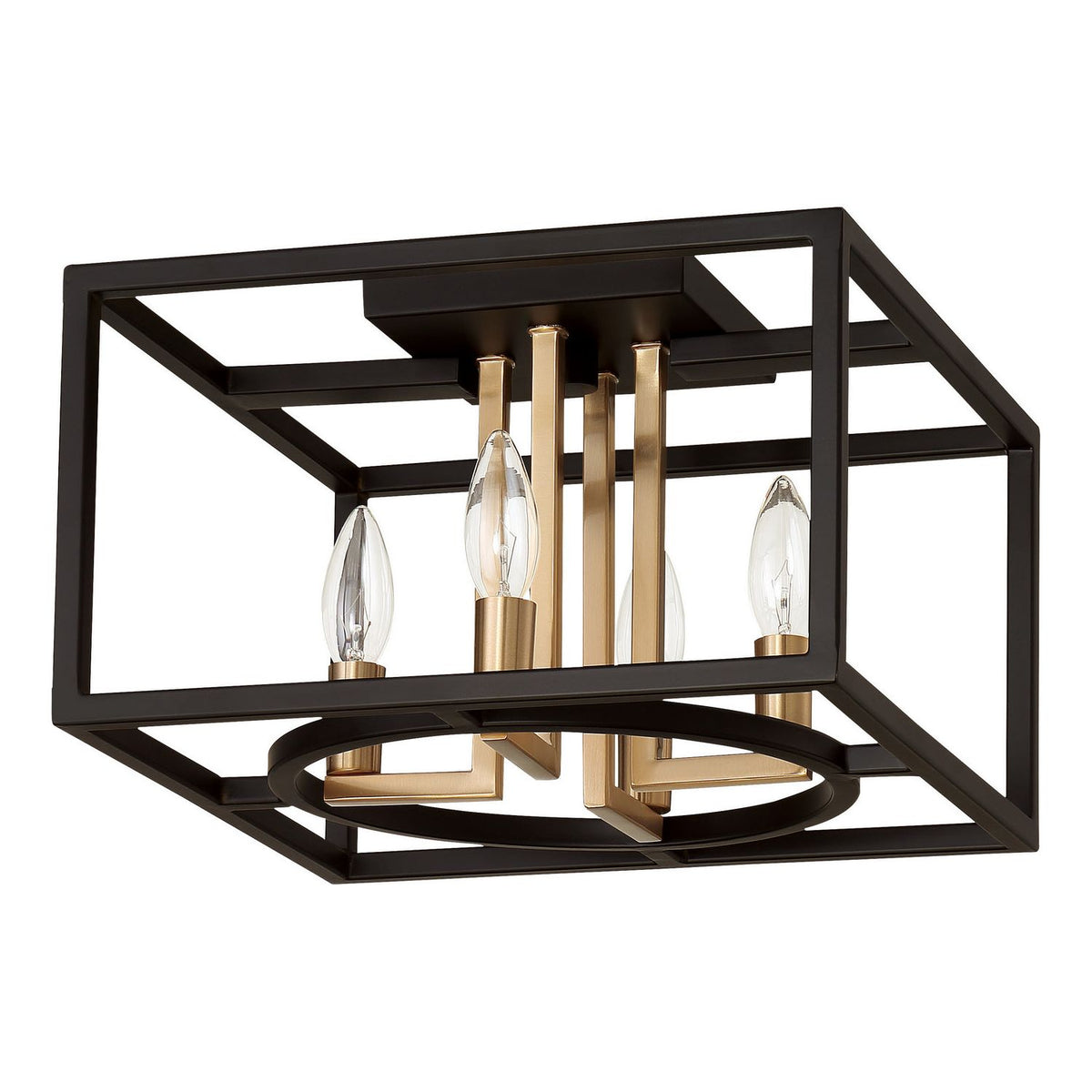 Eglo Canada - 204604A - Four Light Ceiling Mount - Mundazo - Matte Black & Brushed Gold