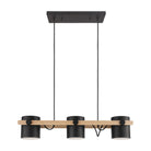 Eglo Canada - 43045A - Three Light Suspension - Hornwood - Black & Wood