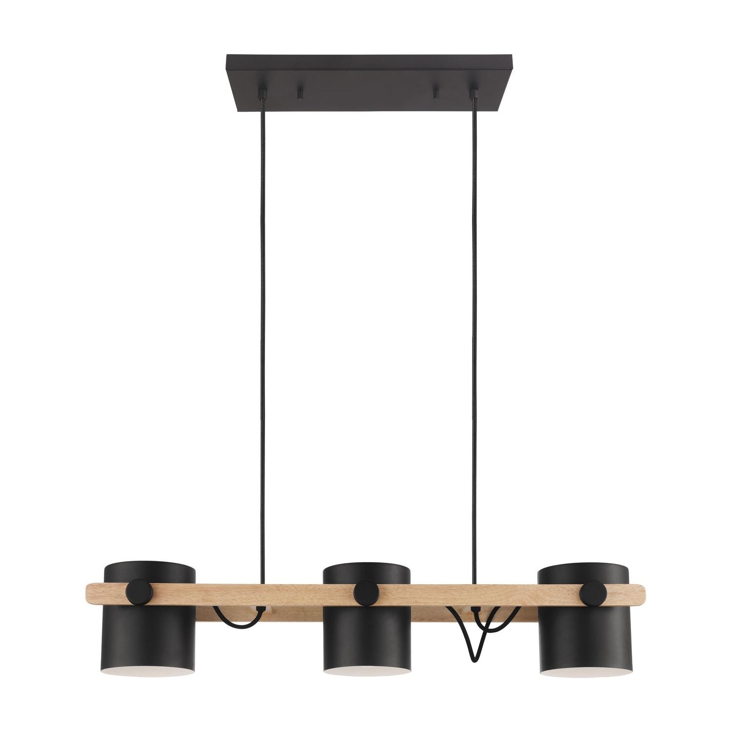 Eglo Canada - 43045A - Three Light Suspension - Hornwood - Black & Wood