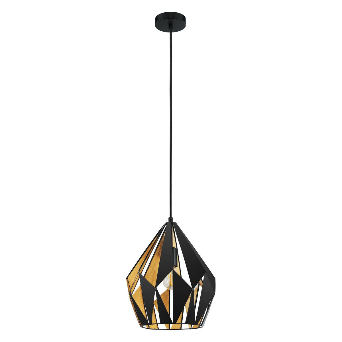 Eglo Canada - 49931A - One Light Suspension - Carlton 1 - Matte Black