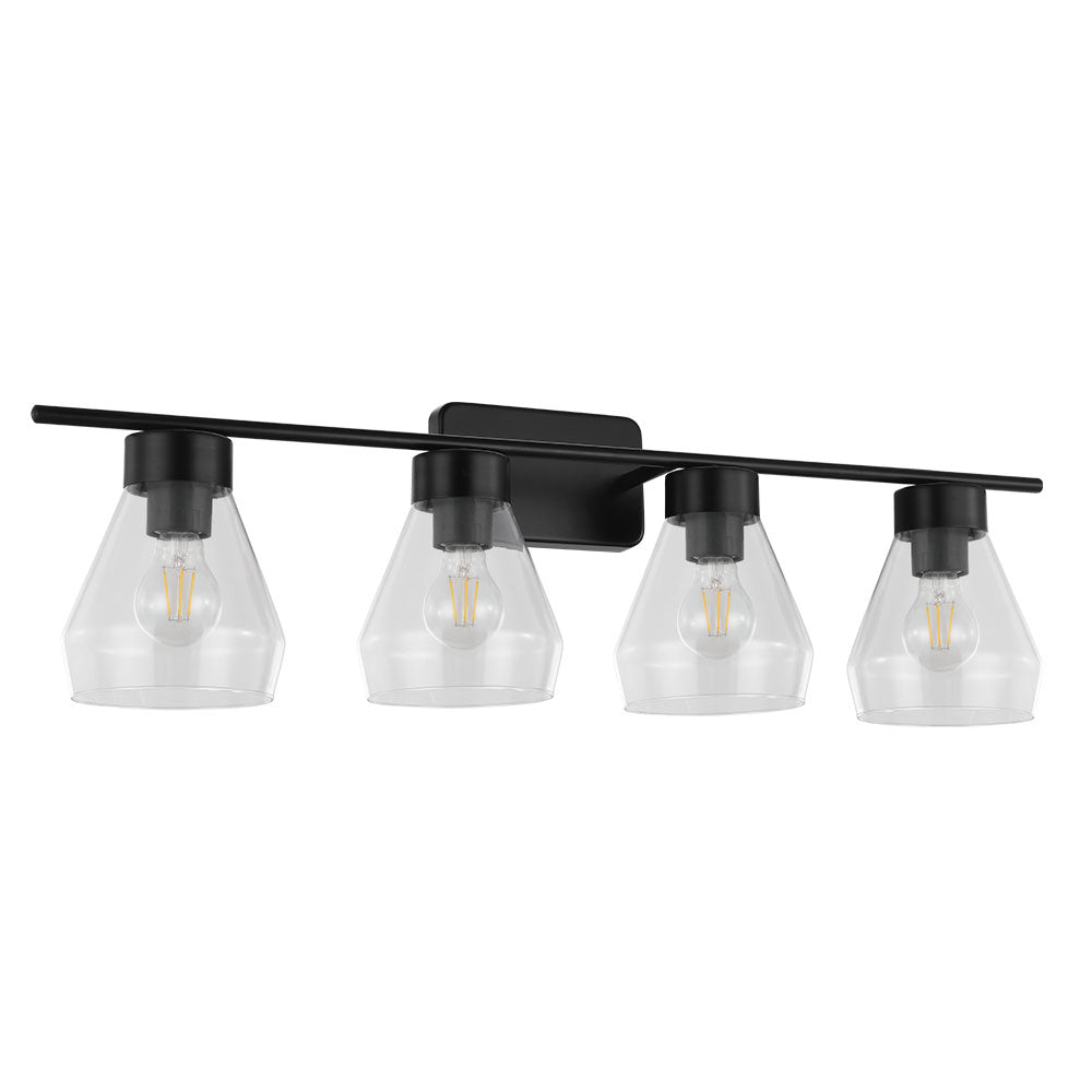Eglo Canada - 204095A - Applique murale quatre lumières pour salle de bain/meuble-lavabo - Montey 1 - Noir mat