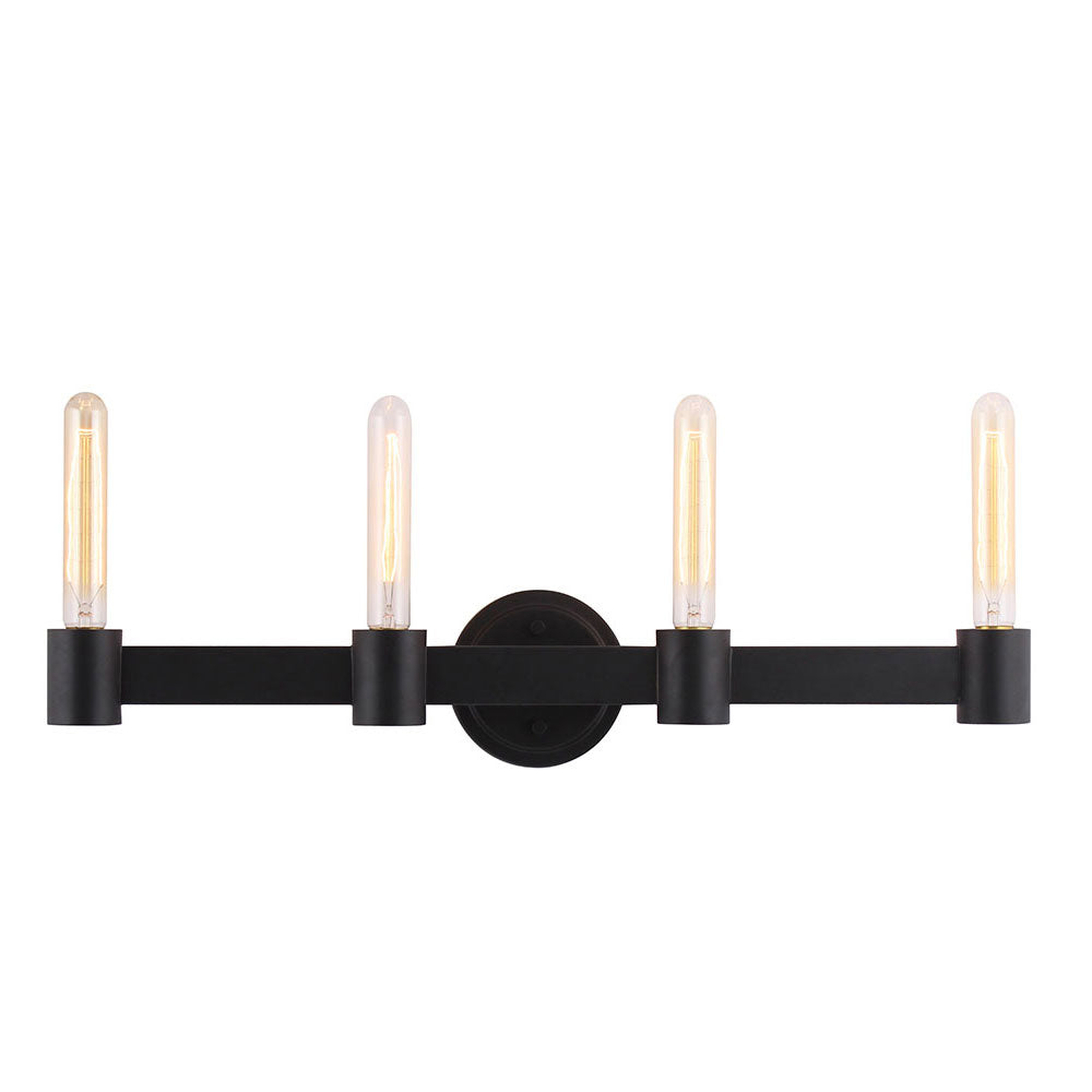 Eglo Canada - 204556A - Applique murale quatre lumières pour salle de bain/meuble-lavabo - Broyles - Noir mat