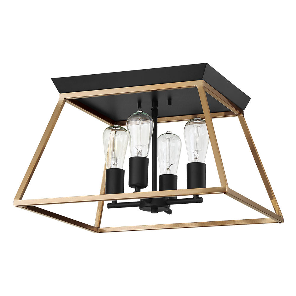 Eglo Canada - 204599A - Plafonnier à quatre lampes - Paulino - Or brossé et noir mat