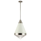 Maxim Lighting 10396PRWTPN Hargreaves Pendant in White / Polished Nickel