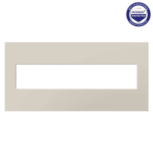 adorne® Oatmeal Five-Gang Screwless Wall Plate with Microban®