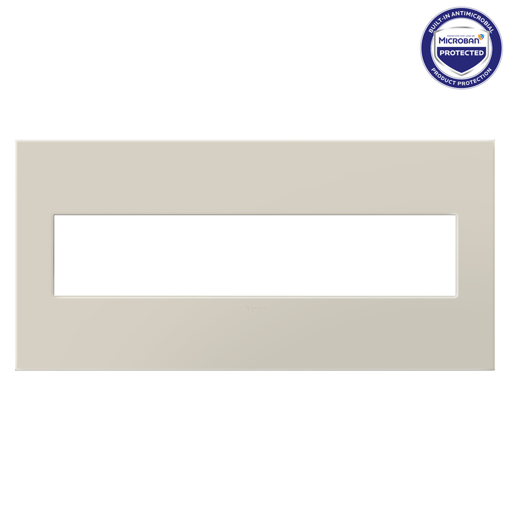 adorne® Oatmeal Five-Gang Screwless Wall Plate with Microban®