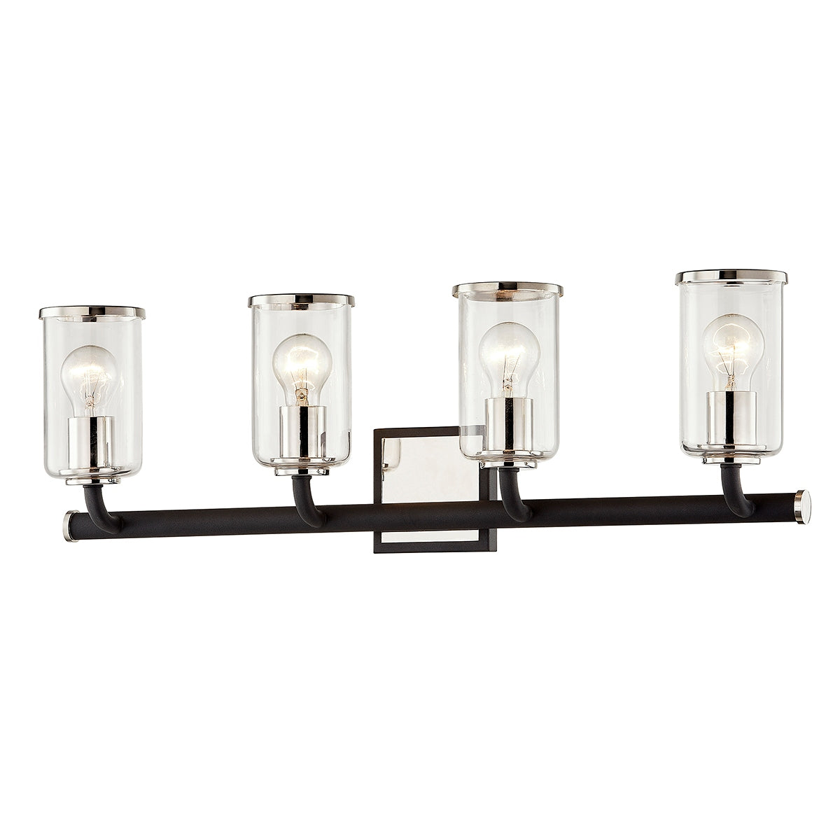Troy Lighting Canada - B7684-TBK/PN - Four Light Bath and Vanity - Aeon - Textured Black & Polish Nickel