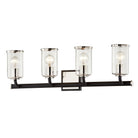 Troy Lighting Canada - B7684-TBK/PN - Applique murale quatre lumières pour salle de bain et coiffeuse - Aeon - Noir texturé et nickel poli