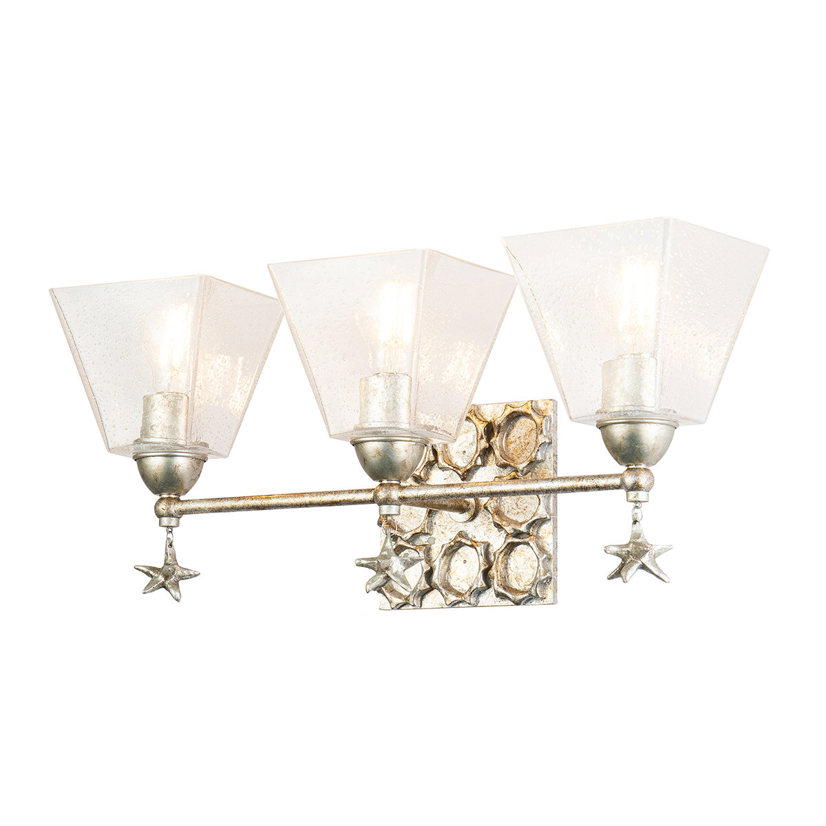 Lucas + McKearn - BB1002S-3 - Applique murale trois lumières - Étoile - Feuille d'argent