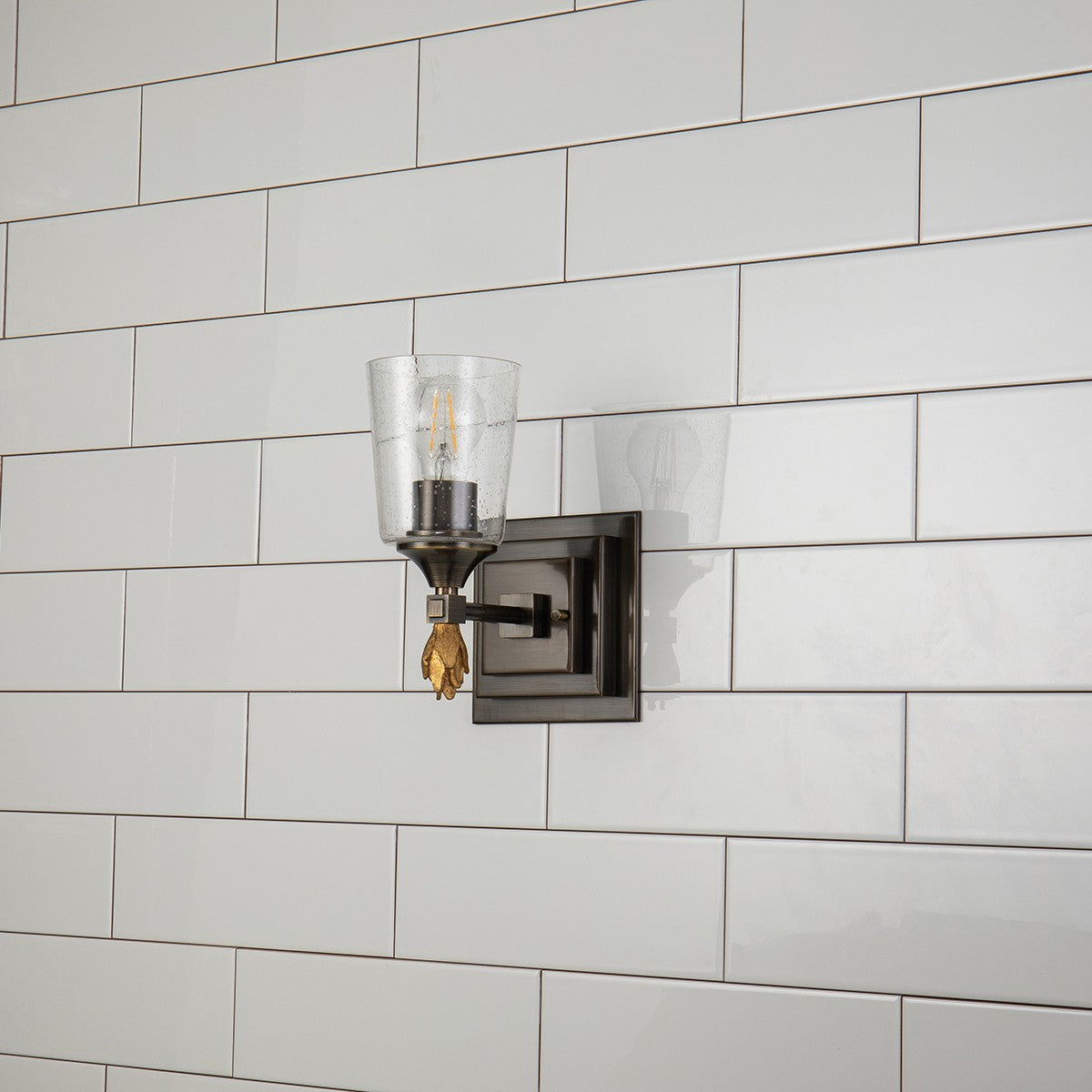 Lucas + McKearn - BB1022DB-1-F1G - One Light Wall Sconce - Vetiver - Dark Bronze