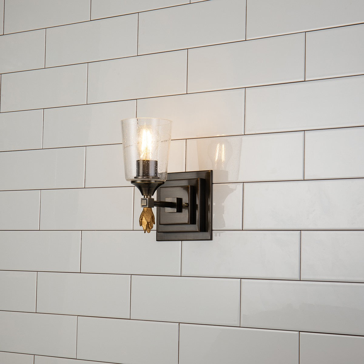 Lucas + McKearn - BB1022DB-1-F1G - One Light Wall Sconce - Vetiver - Dark Bronze