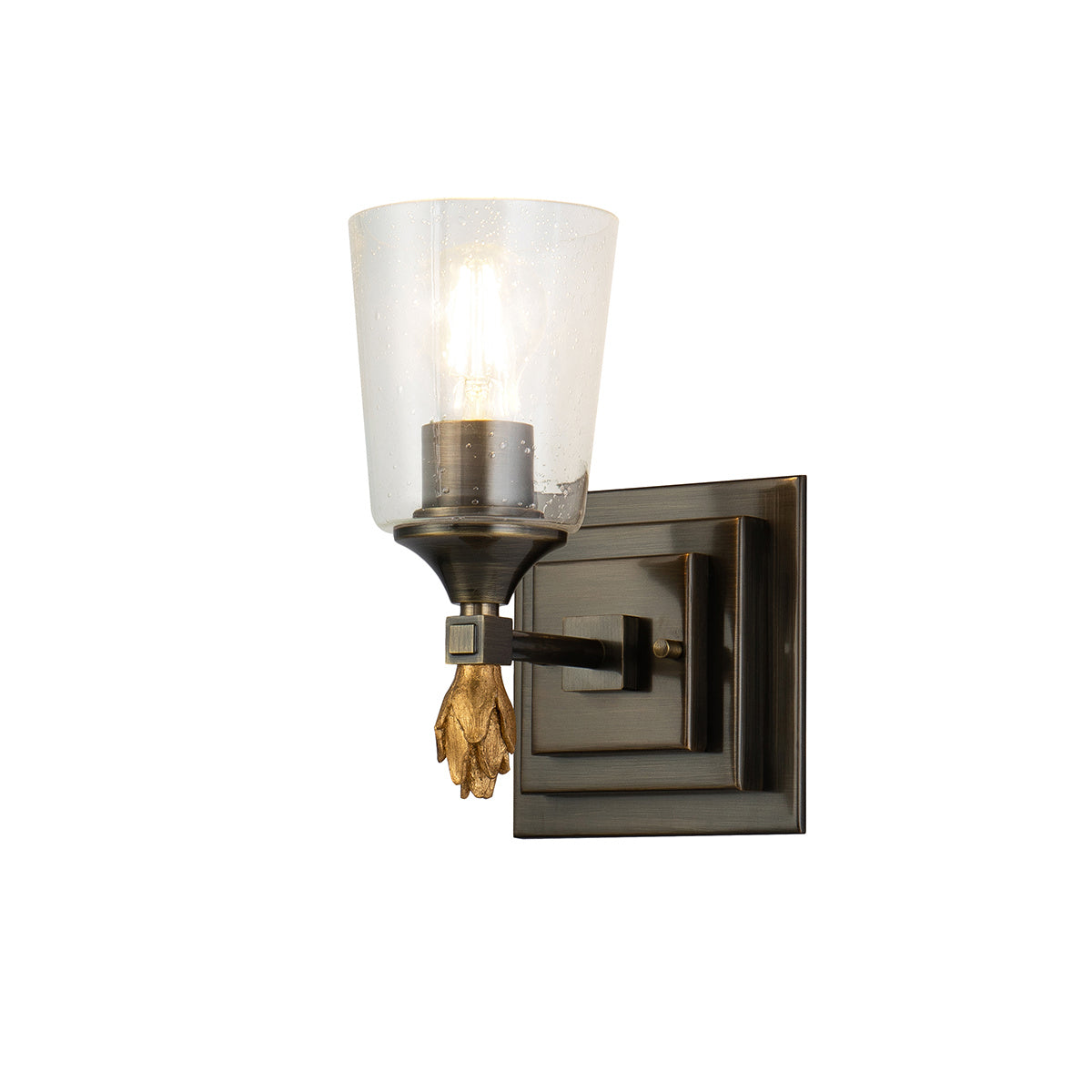 Lucas + McKearn - BB1022DB-1-F1G - One Light Wall Sconce - Vetiver - Dark Bronze