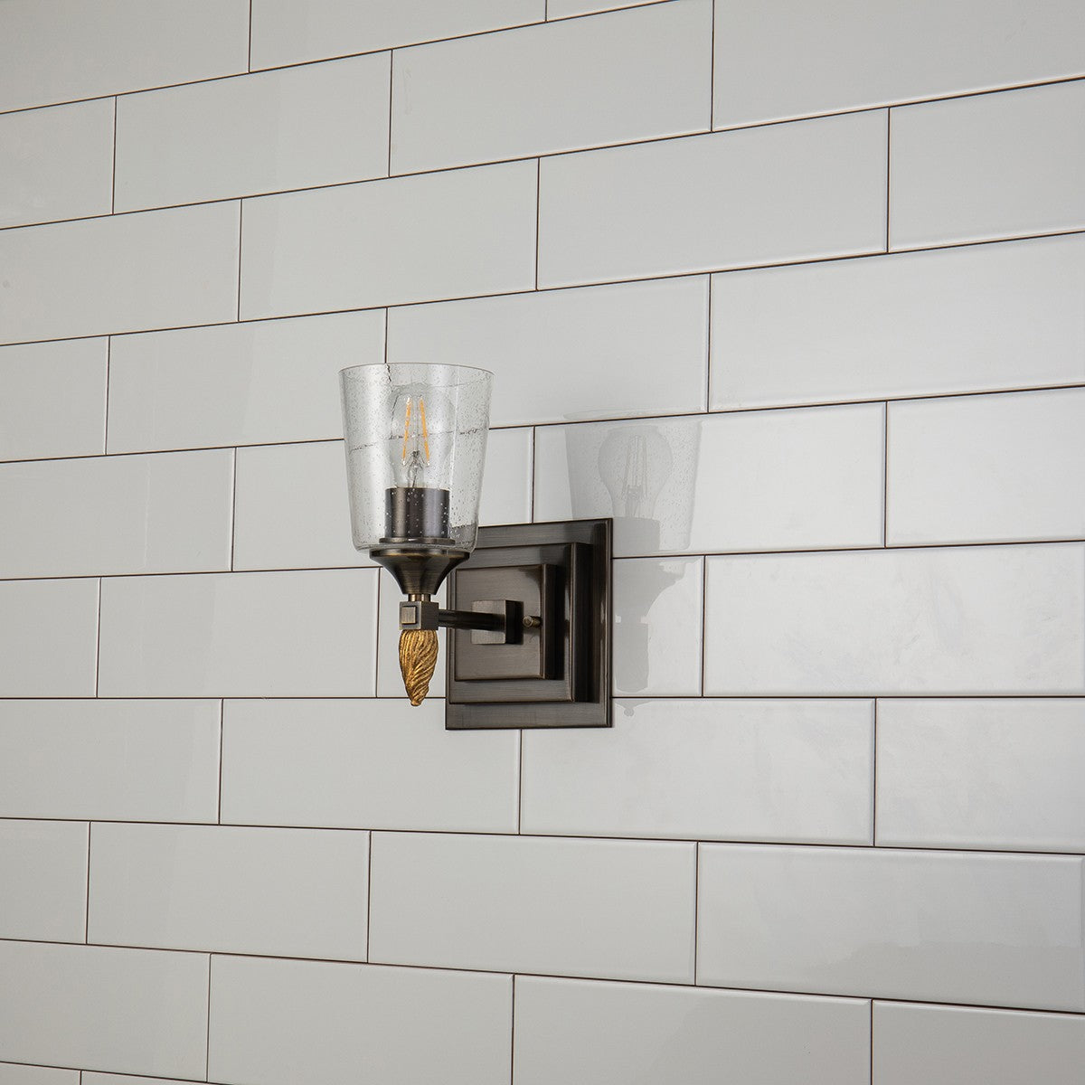 Lucas + McKearn - BB1022DB-1-F2G - One Light Wall Sconce - Vetiver - Dark Bronze