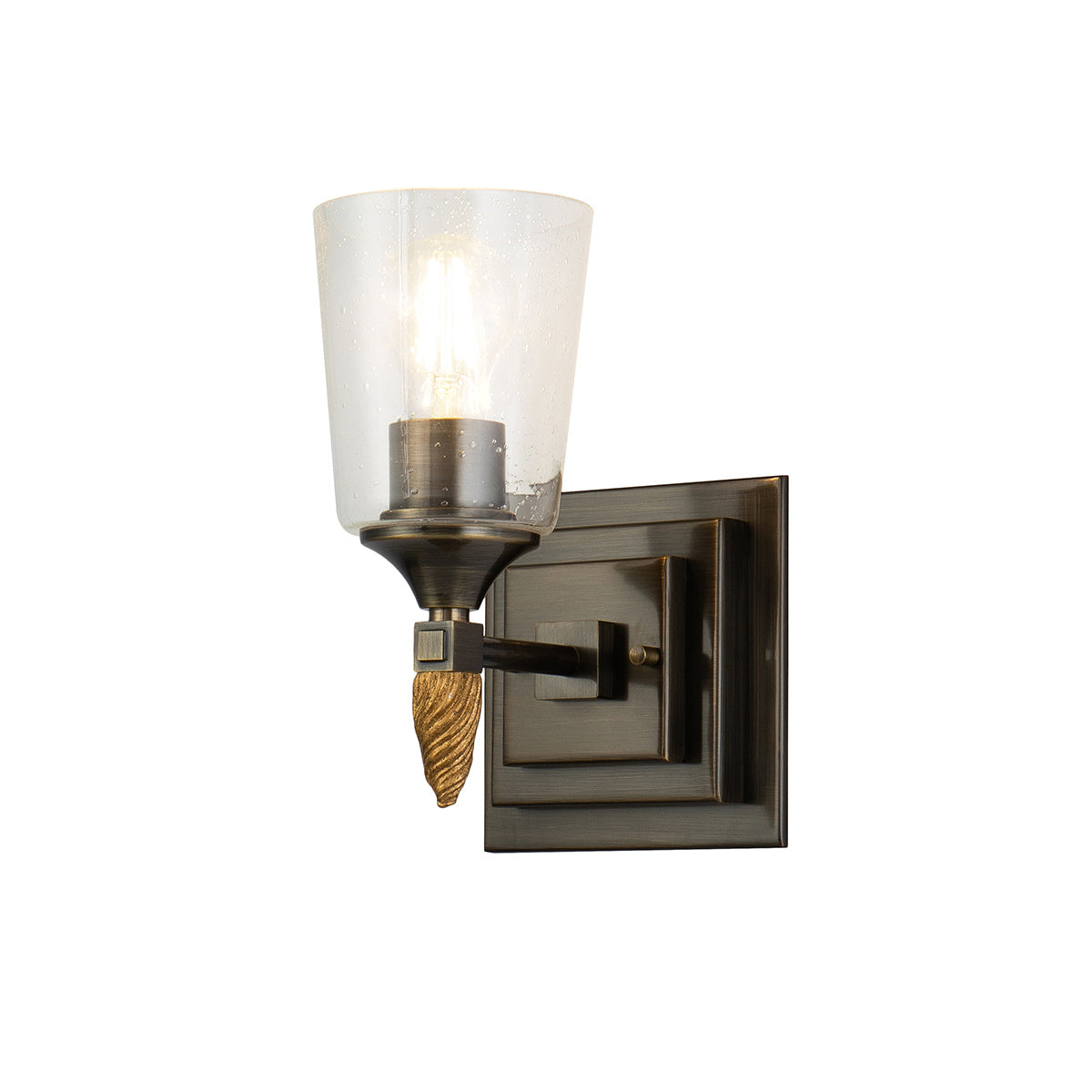 Lucas + McKearn - BB1022DB-1-F2G - One Light Wall Sconce - Vetiver - Dark Bronze