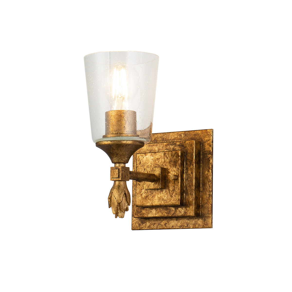 Lucas + McKearn - BB1022G-1-F1G - Une lampe Murale - Vétiver - Feuille d'or