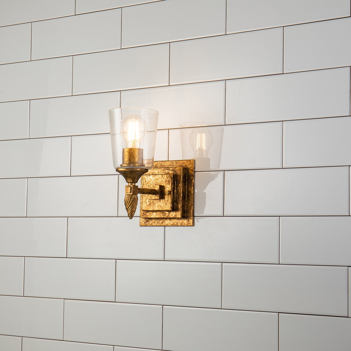 Lucas + McKearn - BB1022G-1-F2G - One Light Wall Sconce - Vetiver - Gold Leaf