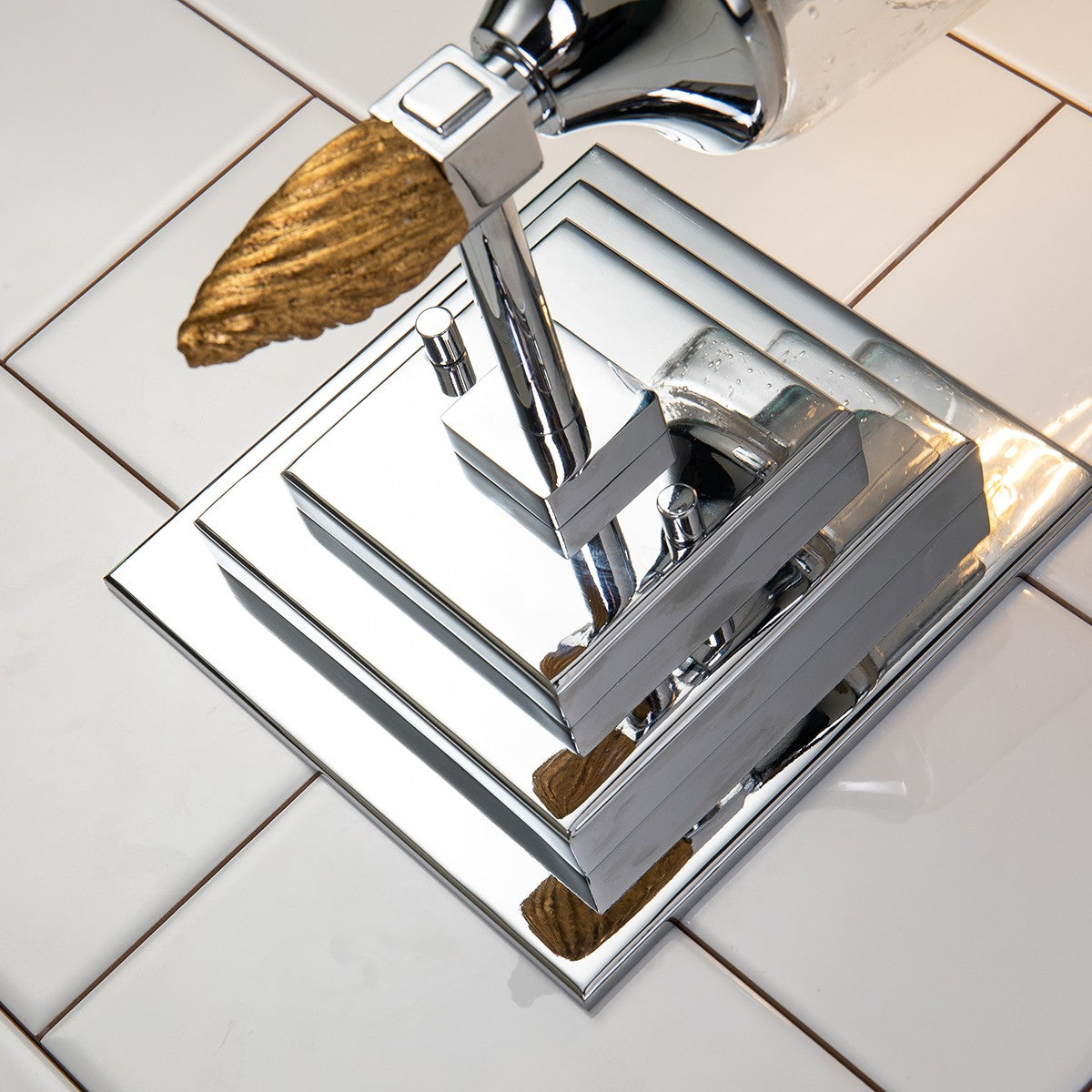 Lucas + McKearn - BB1022PC-1-F2G - One Light Wall Sconce - Vetiver - Polished Chrome