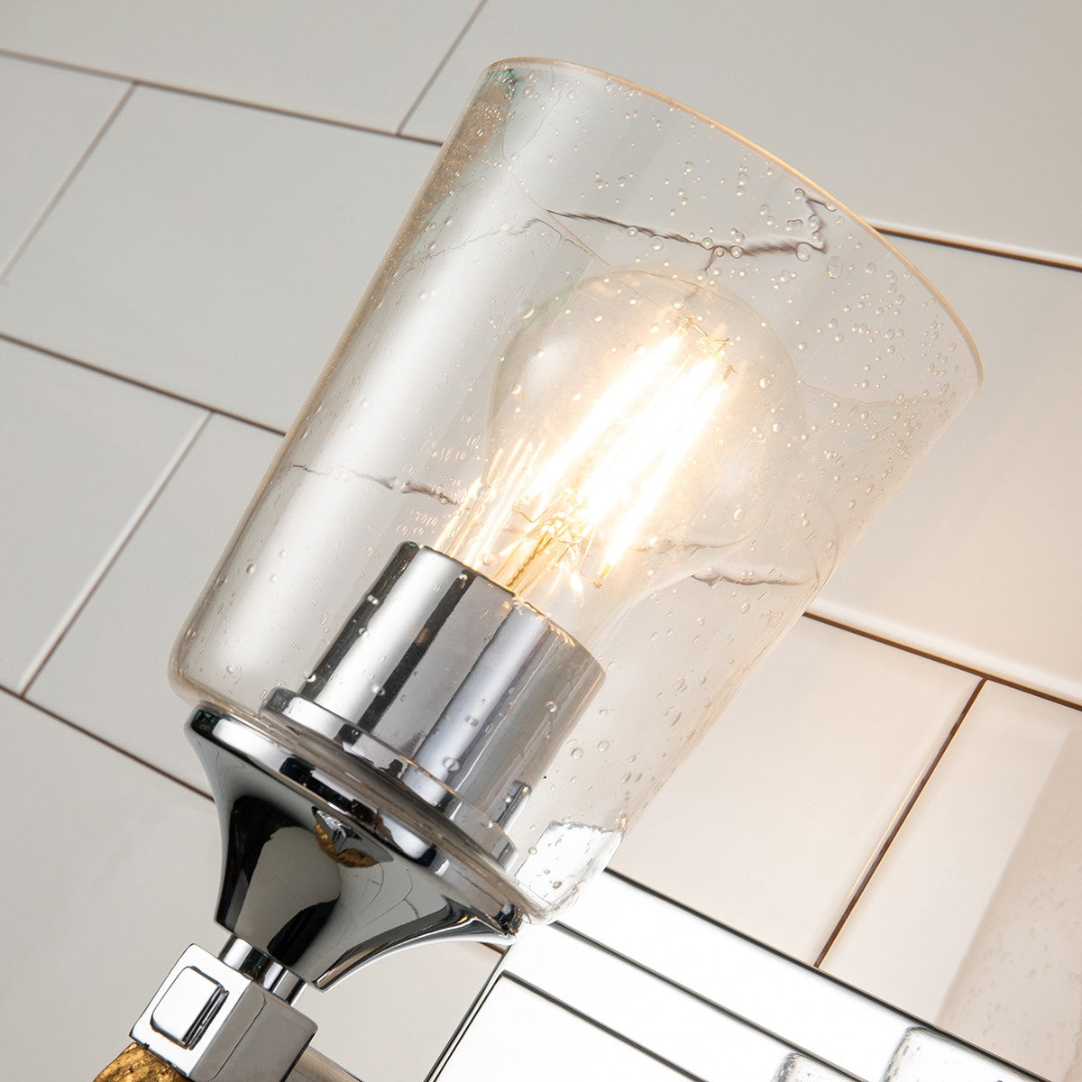 Lucas + McKearn - BB1022PC-1-F2G - One Light Wall Sconce - Vetiver - Polished Chrome