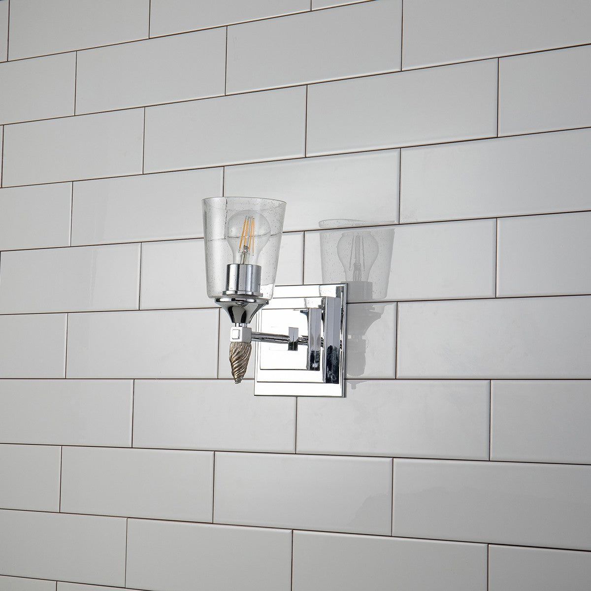 Lucas + McKearn - BB1022PC-1-F2S - One Light Wall Sconce - Vetiver - Polished Chrome