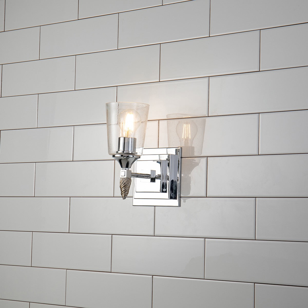 Lucas + McKearn - BB1022PC-1-F2S - One Light Wall Sconce - Vetiver - Polished Chrome