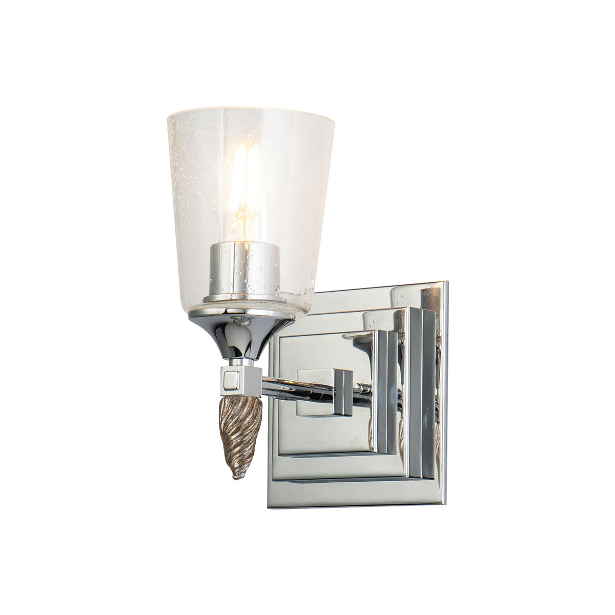 Lucas + McKearn - BB1022PC-1-F2S - One Light Wall Sconce - Vetiver - Polished Chrome