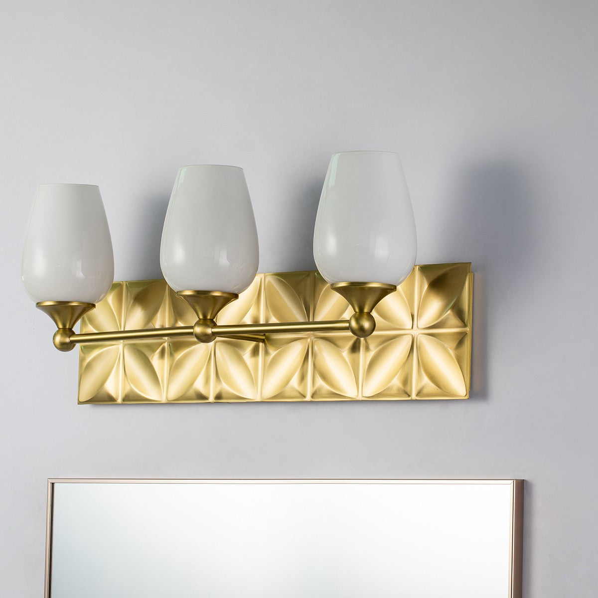 Lucas + McKearn - BB1300AGB-3 - Three Light Vanity - Epsilon - Aged Brass