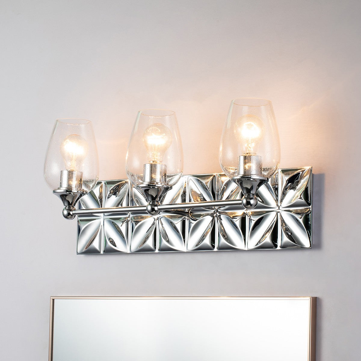 Lucas + McKearn - BB1300PC-3 - Applique murale à trois lumières - Epsilon - Chrome poli