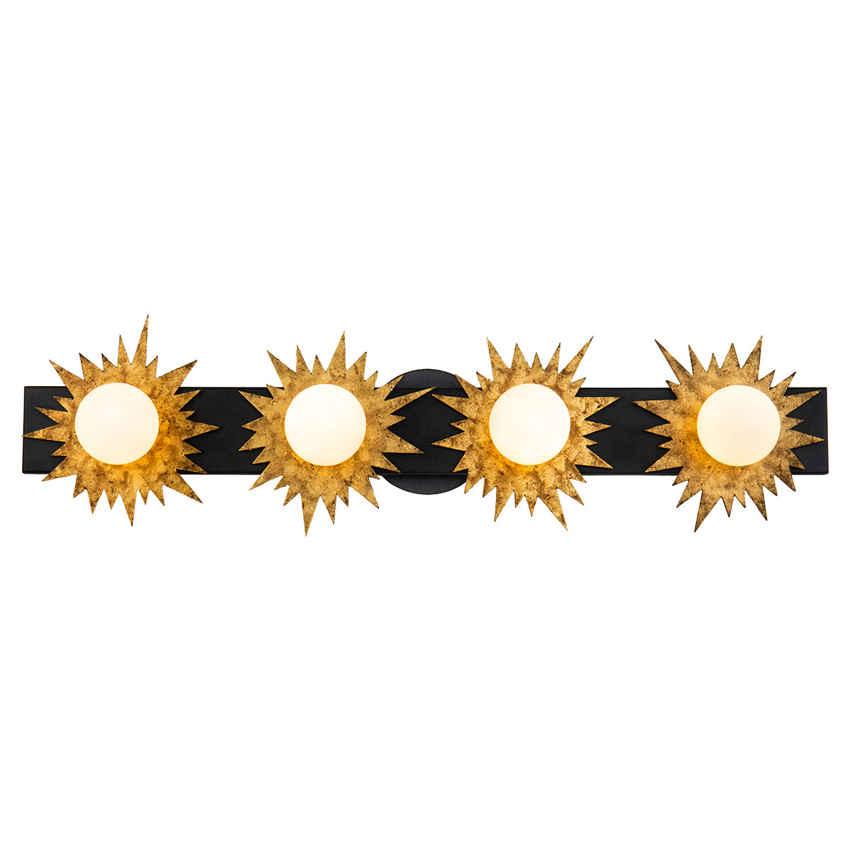 Lucas + McKearn - BB90417-4 - Applique murale à quatre lumières - Soleil - Blanc cassé + Or