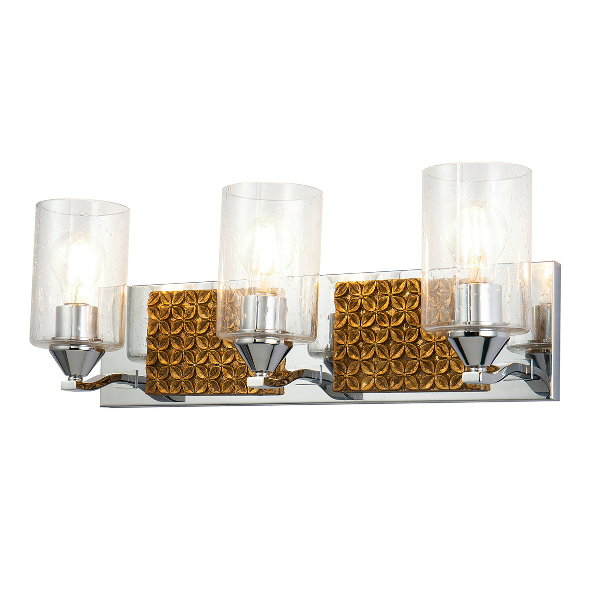 Lucas + McKearn - BB90587PC-3B2G - Three Light Vanity - Arcadia - Polished Chrome