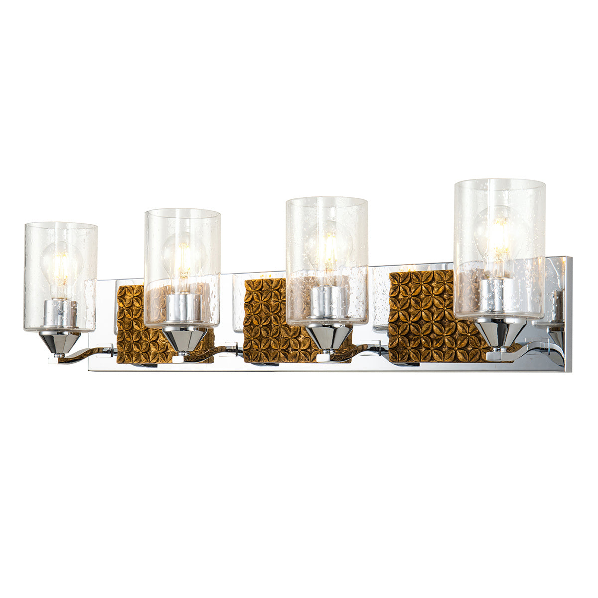 Lucas + McKearn - BB90587PC-4B2G - Four Light Vanity - Arcadia - Polished Chrome