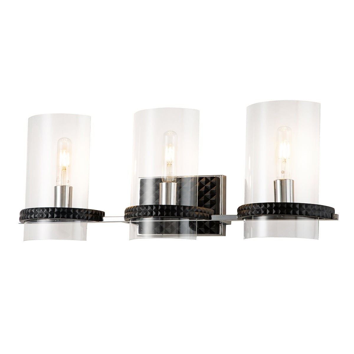 Lucas + McKearn - BB91598-3 - Three Light Vanity - Mazant - Matte Black/Polished Chrome